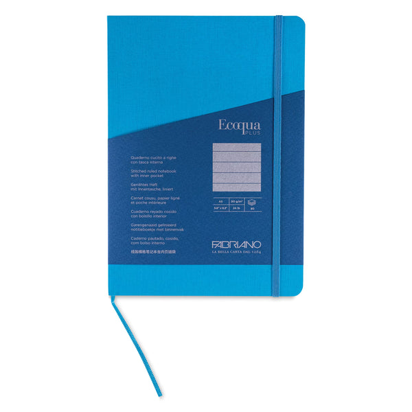 TACCUINO ECOQUA PLUS C/ELASTICO A5 1 RIGO BLU