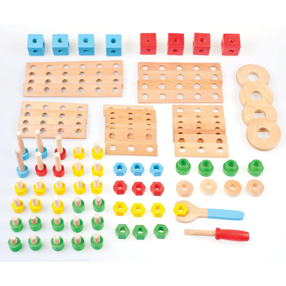 Set Costruzioni In Legno - 91 Pezzi