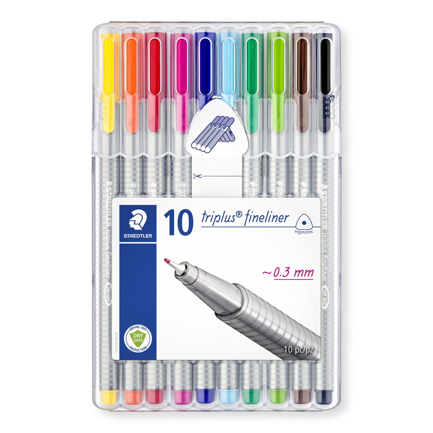 PENN. FINELINER TRIPLUS STAEDTLER 10 COLORI MM.3 SCATOLA PLA
