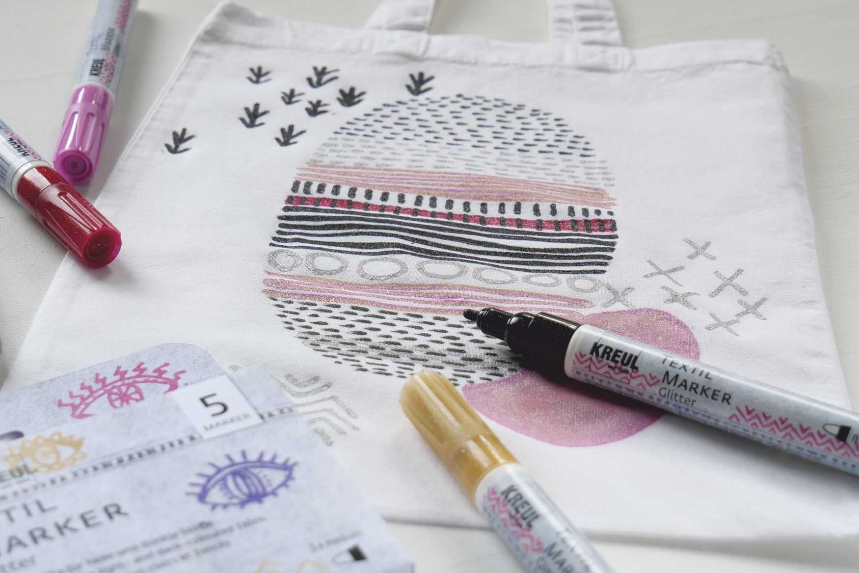 KREUL - MARKER PER TESSUTI - SET 5       GLITTER