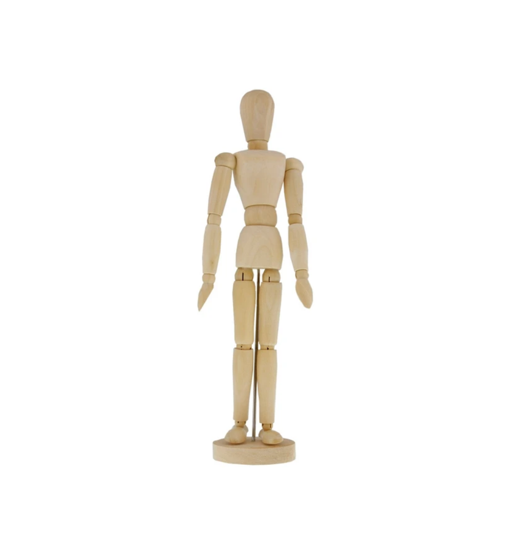 MANICHINO LEGNO CM. 31 CON BASE - DONNA Immagine principale del prodotto