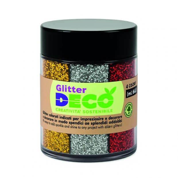 GLITTER BIO GRANA FINE DISPENSER ML.60 - 4 COLORI
