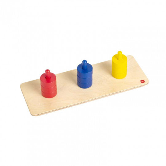 DISCHI COLORATI SU PIOLI COLORATI
