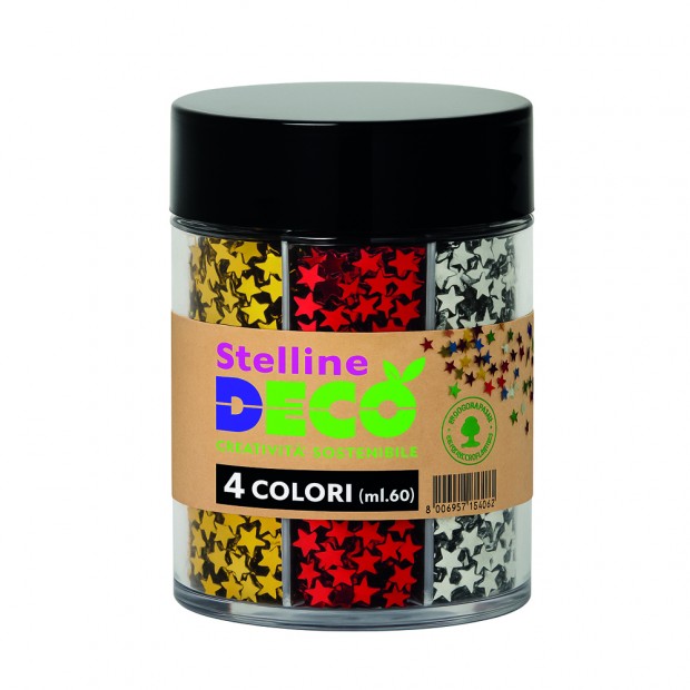 STELLINE BIO GLITTER DISPENSER ML.60 - 4 COLORI