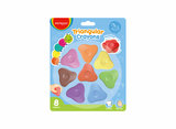 PASTELLI A CERA TRIANGOLARI SET PZ. 8 COLORI ASSOR