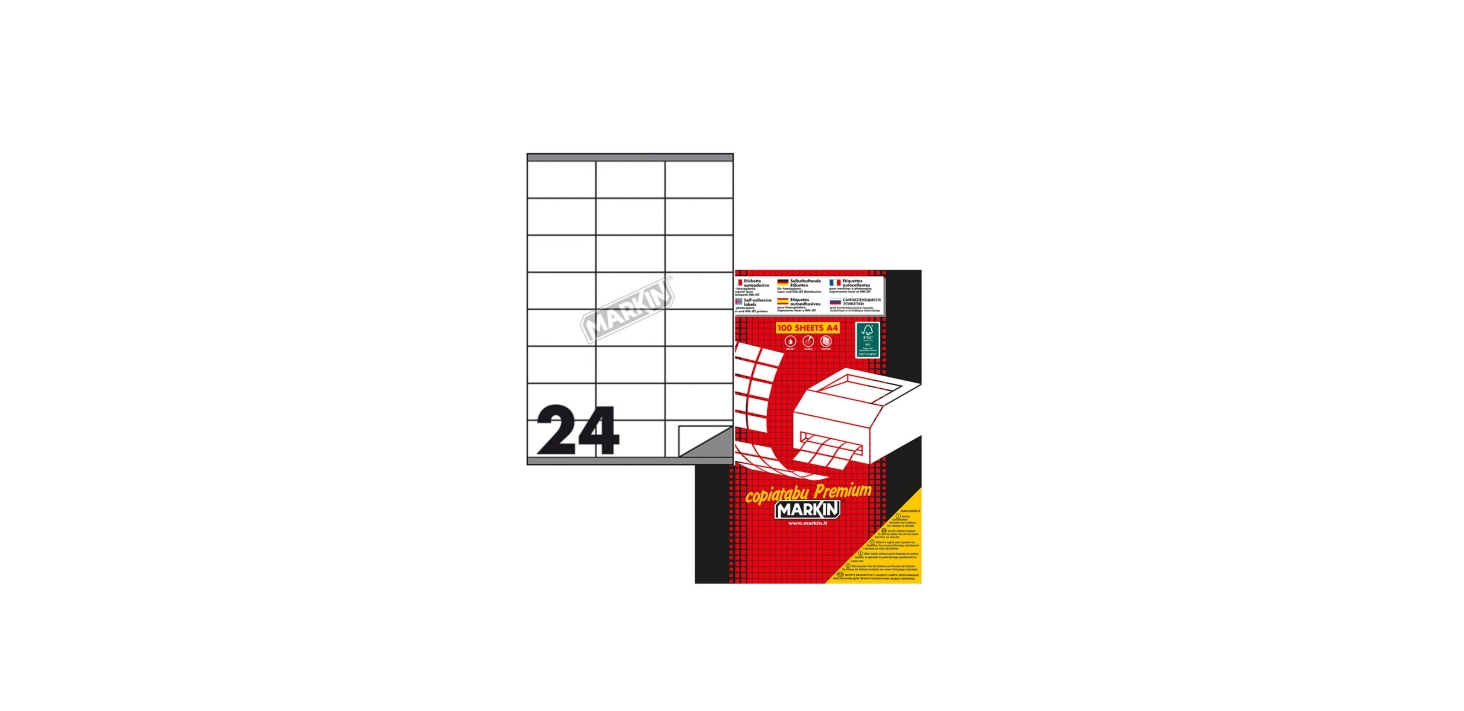 ETICHETTE ADESIVE MM.70X37 FG.100 A4 2400 ETICH. Immagine secondaria del prodotto