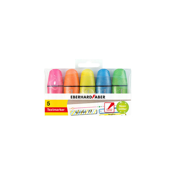 EVIDENZIATORI MINI GLITTER EBERHARDFABER /5PZ