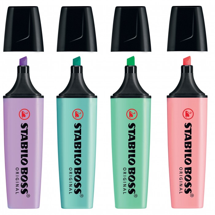 Evidenziatore Stabilo Boss Confezione 4 Pezzi Colori Pastello