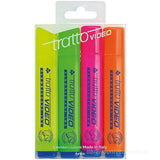 Evidenziatore Tratto Video Confezione 4 Colori Assortiti