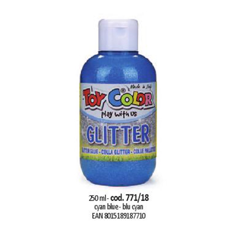 TEMPERA GLITTER ML. 250 CYAN