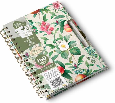 QUADERNO A5 SPIRALATO FLOWER CON STICKER E PORTA PENNE