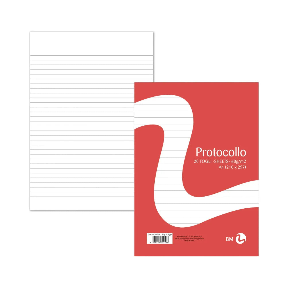 CARTA PROTOCOLLO FG.20 UN RIGO Immagine principale del prodotto