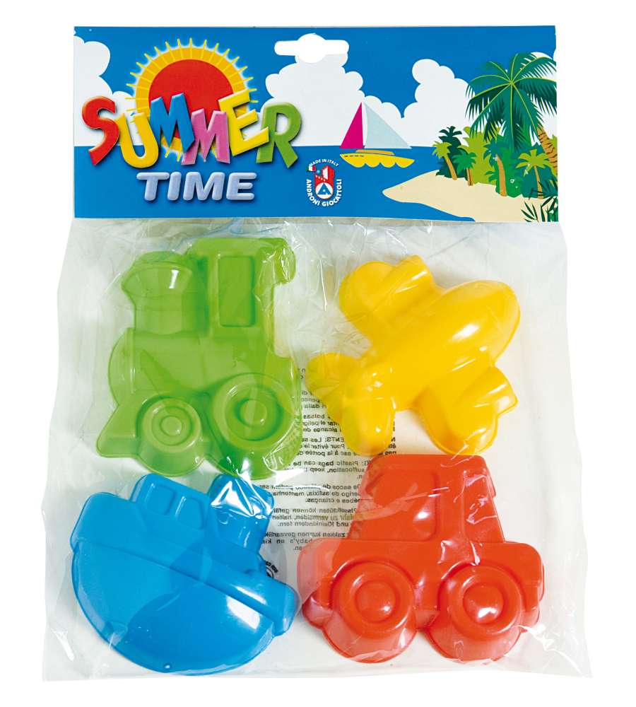 Formine Per Sabbia - Varie In Plastica - Set 4 Pezzi