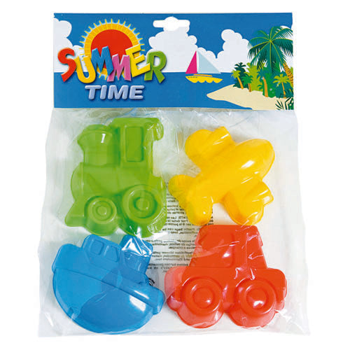 Formine Per Sabbia - Varie In Plastica - Set 4 Pezzi