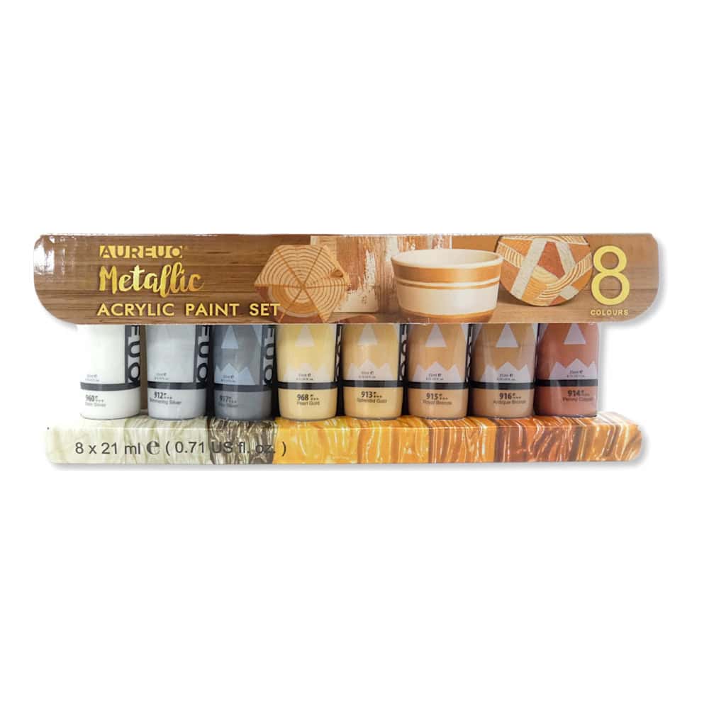 COLORI ACRILICI - SET 8 FLACONI ML. 21 COLORI META Immagine principale del prodotto