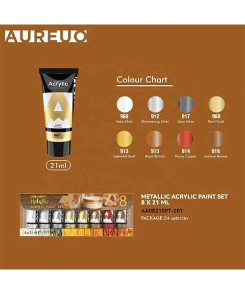 COLORI ACRILICI - SET 8 FLACONI ML. 21 COLORI META