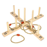 Gioco Anelli In Legno Con 5 Cerchi Di Corda