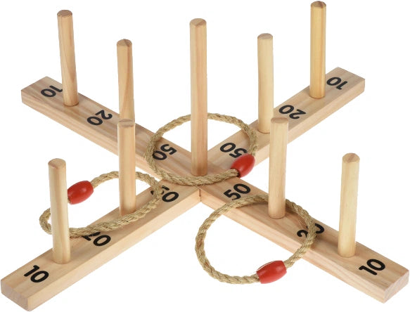 Gioco Anelli In Legno Con 5 Cerchi Di Corda