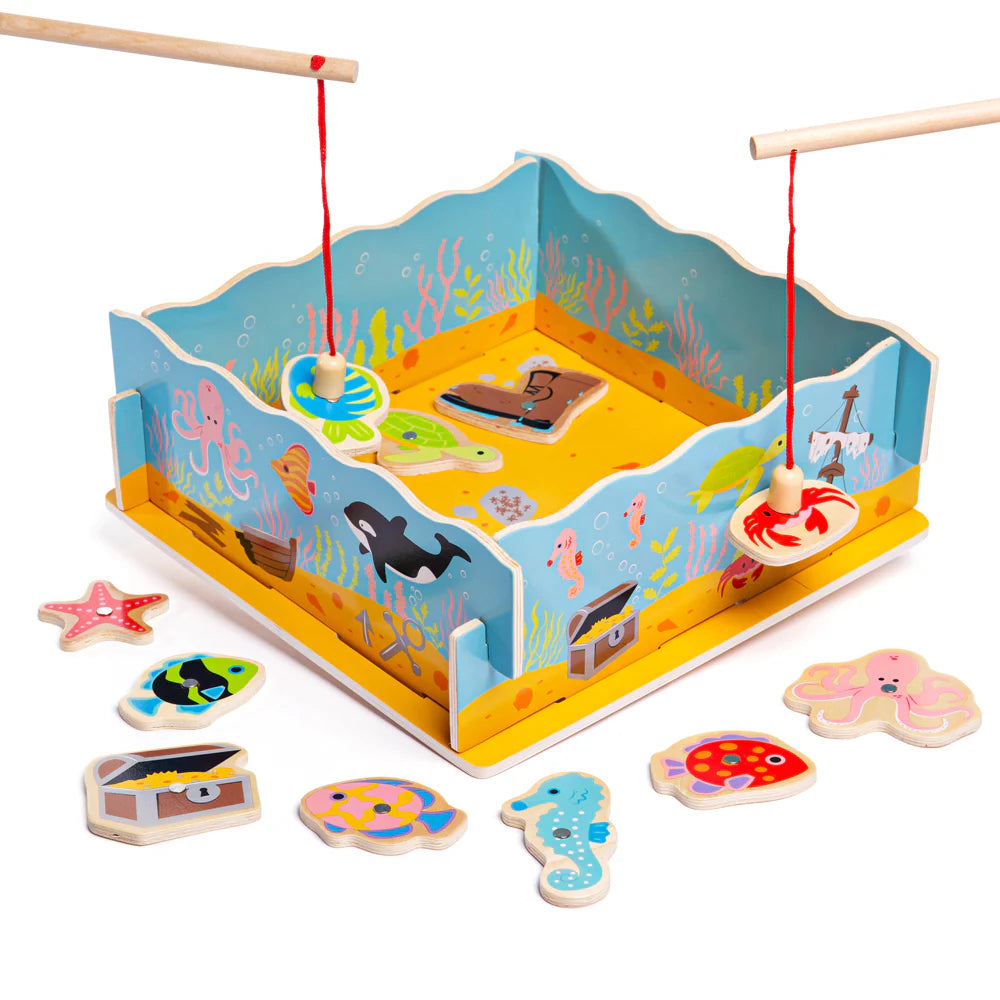 Gioco Pesci - Scatola In Legno 25 Pezzi