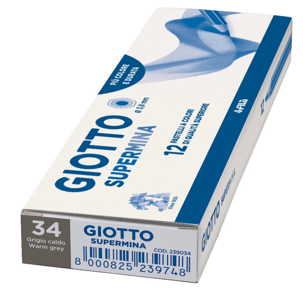 PASTELLO SUPERMINA GIOTTO GRIGIO CALDO PZ.12