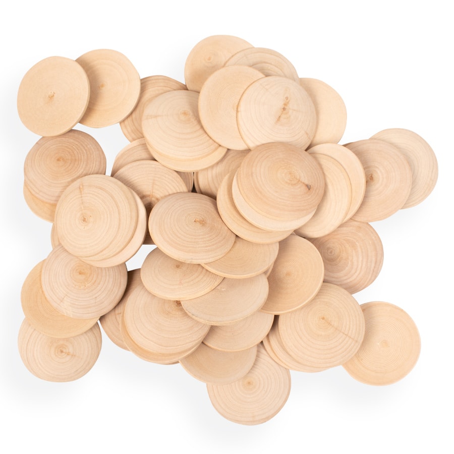 DISCHI BOMBATI IN LEGNO DIAM. MM. 60 - SET PZ. 50