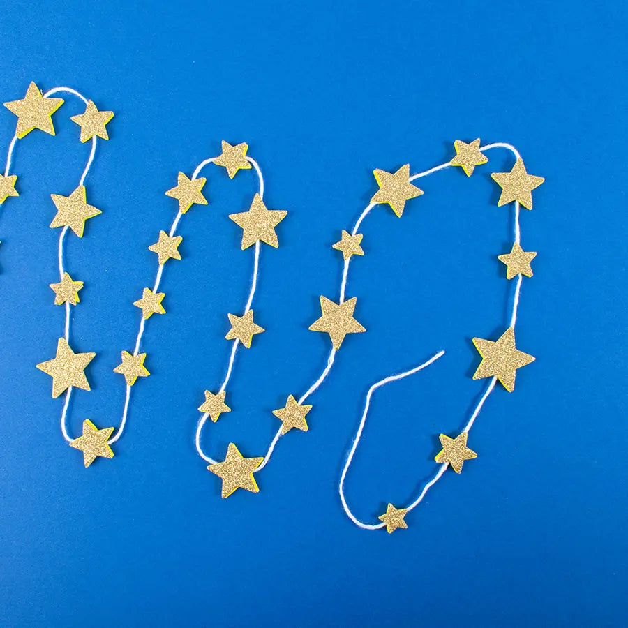 STICKERS GLITTERATI GOMMA EVA - STELLE ORO/ARGENTO