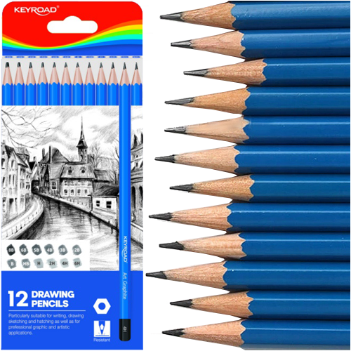 MATITE GRAFITE SET PZ.12 - GRADAZIONI: 8B,6B,5B,4B