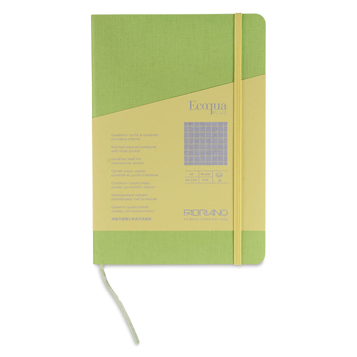 TACCUINO ECOQUA PLUS C/ELASTICO A5 QUADR.5MM LIME Immagine principale del prodotto