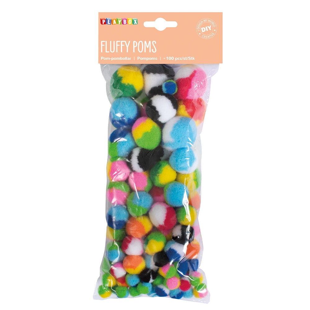 POMPONS STRISCE - SET PZ. 100 - DIAM. MM. 10- Immagine principale del prodotto