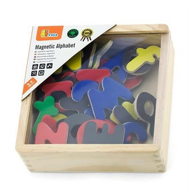 Lettere Magnetiche - Scatola Legno 52 Pezzi