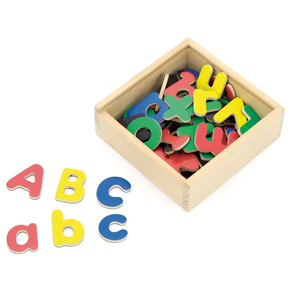 Lettere Magnetiche - Scatola Legno 52 Pezzi