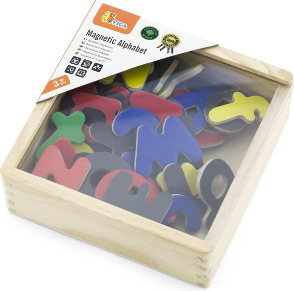 Lettere Magnetiche - Scatola Legno 52 Pezzi