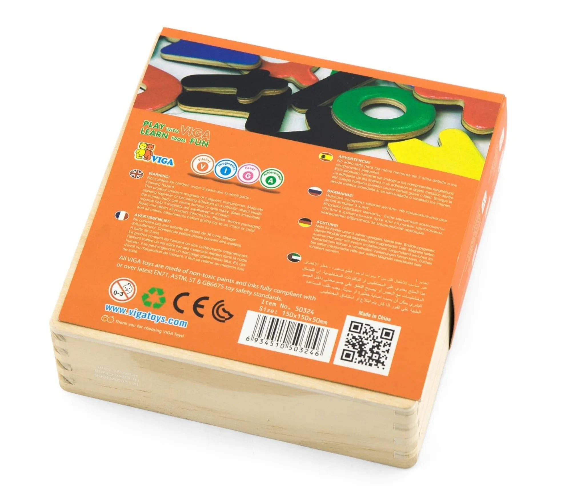 Lettere Magnetiche - Scatola Legno 52 Pezzi