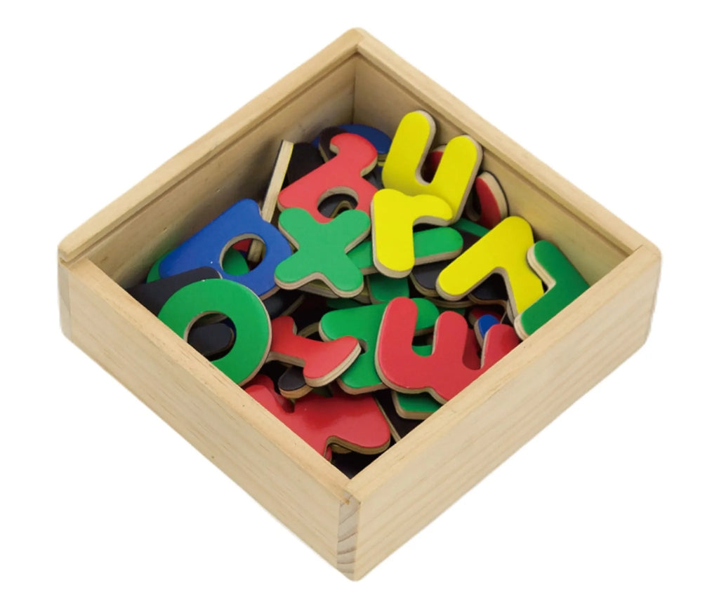 Lettere Magnetiche - Scatola Legno 52 Pezzi