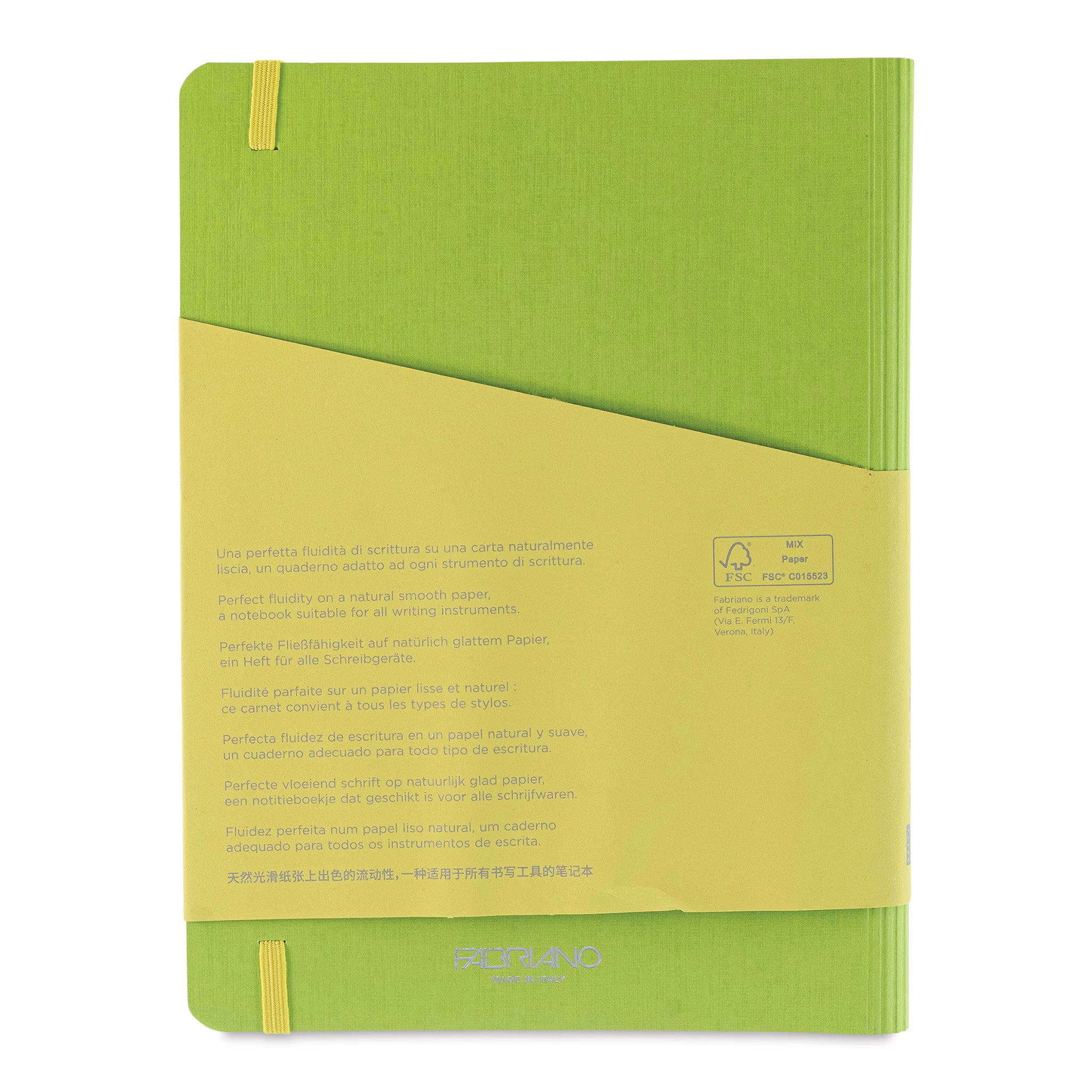 TACCUINO ECOQUA PLUS C/SPIRALE ED ELASTICO A5 1 RIGO LIME