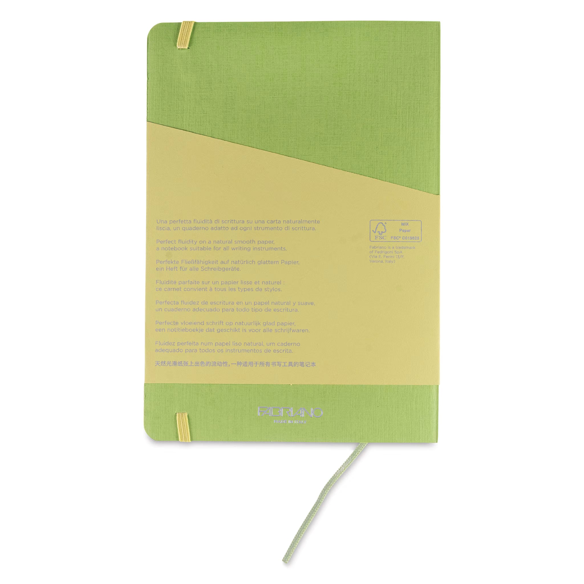 TACCUINO ECOQUA PLUS C/ELASTICO A5 QUADR.5MM LIME
