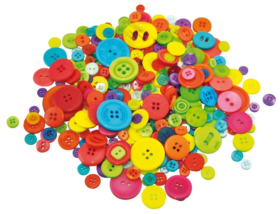 BOTTONI IN PLASTICA ASSORTITI - 500 GR. (+/- 650 P