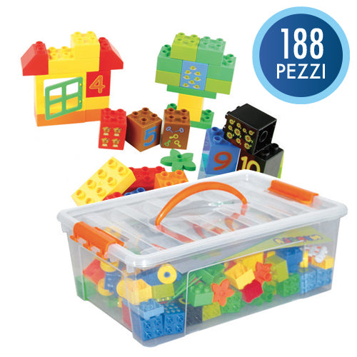 Mattoncini Compatibili Midi - Bauletto 188 Pezzi + Accessori