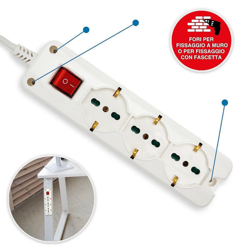 Multipresa 6x16 A + 3 x Shuko + Interuttore