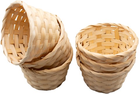 CESTINI BAMBOO DIAM. CM. 14,5X8,5 - SET PZ. 6 - COLORE NATURALE