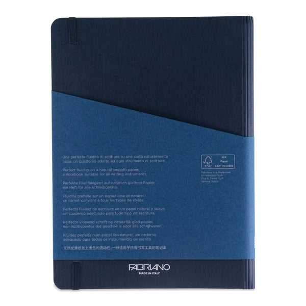 TACCUINO ECOQUA PLUS C/SPIRALE ED ELASTICO A5 1 RIGO NERO