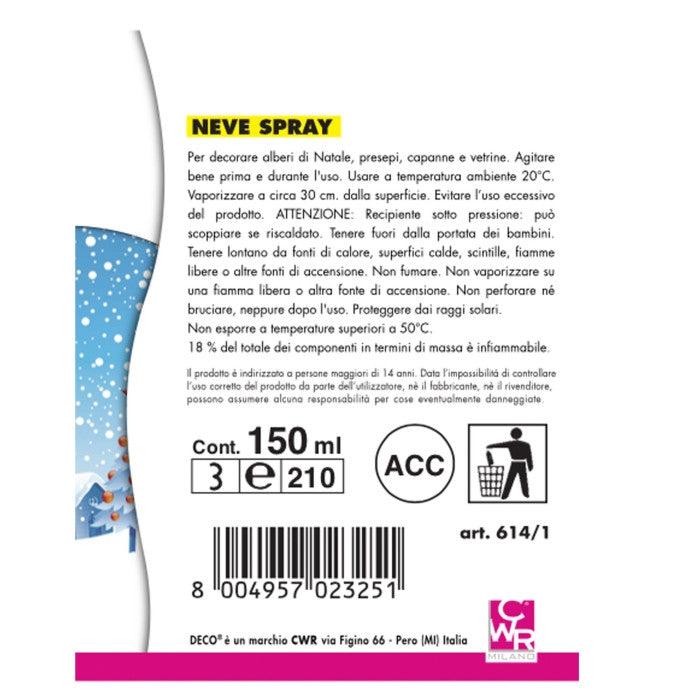 NEVE SPRAY- BOMBOLA ML. 150 Immagine secondaria del prodotto