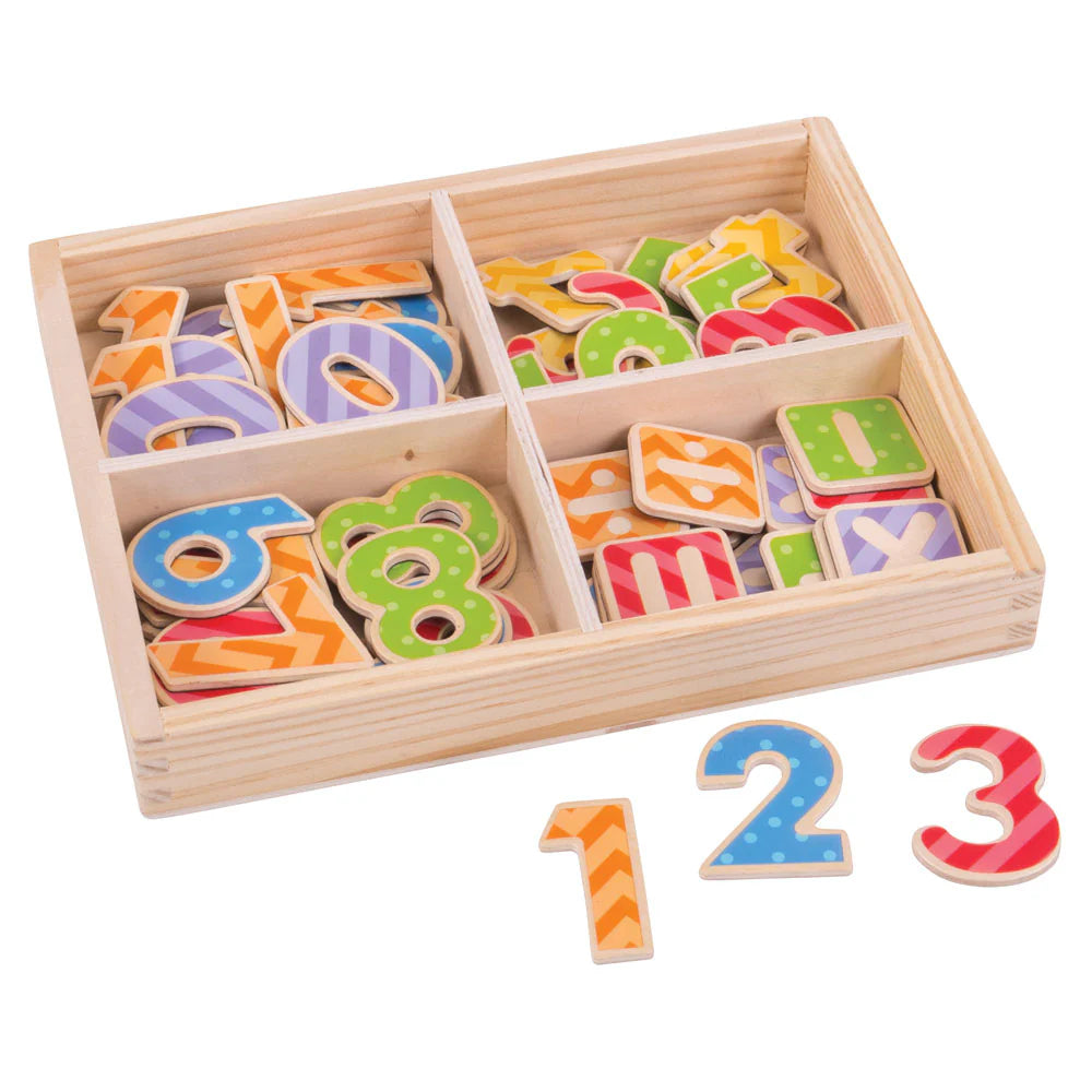 Numeri Magnetici In Legno - 56 Pezzi