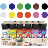 COLORI ACRILICI OPACHI - SET 12 FLACONI ML. 60 - COL. ASS.