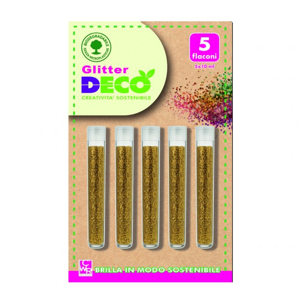 GLITTER BIO GRANA FINE 5 FLACONI ML10 - ORO