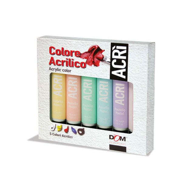 ACRILICO TUBO ML. 100 - SET 5 TUBI COLORI PASTELLO