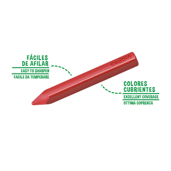 PASTELLI CERA MAXI JUMBO TRIANG. 12 COLORI