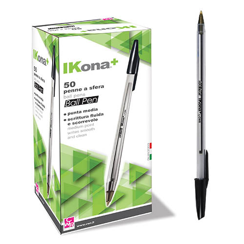 Penna A Sfera Nera Ikona +Confezione 50 Pezzi