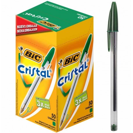 Penna Bic Cristal Verde Confezione 50 Pezzi