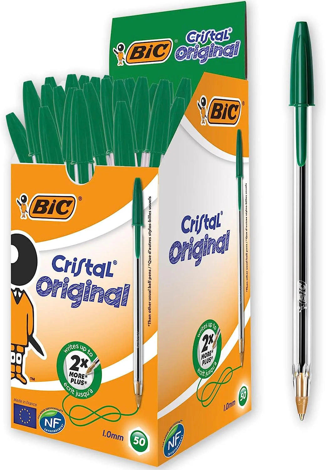 Penna Bic Cristal Verde Confezione 50 Pezzi